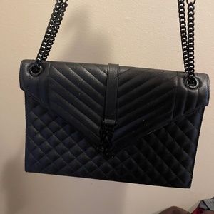 Large YSL Envelope Black Bag